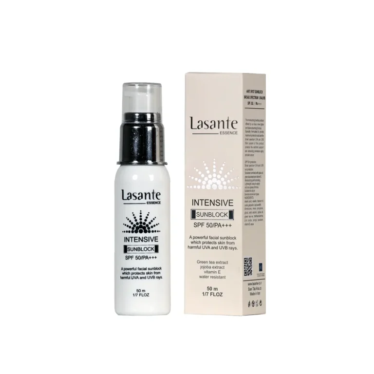 کرم ضدآفتاب و ضد لک بی رنگ لاسانته SPF50 حجم 50 میلی لیتر