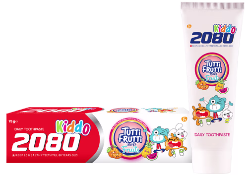 خمیر دندان کودک 2080 میوه ای حجم 75 میل KIDDO TUTTI FRUTTI